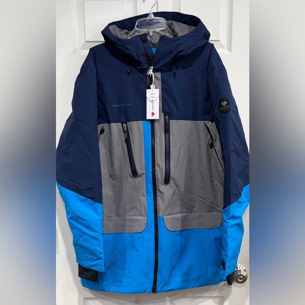 Obermeyer Men's Large Cirque Ski Jacket Waterproof Insulated Blue Navy NWT Snow